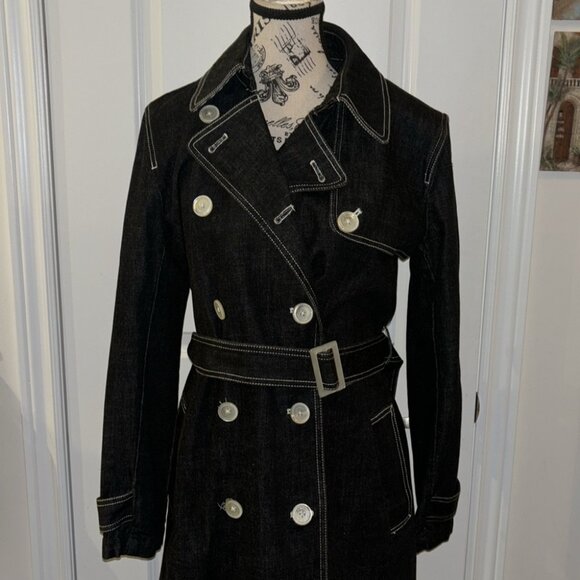 Ralph Lauren Jackets & Blazers - Vintage Lauren Jeans Co. Ralph Lauren Dark Denim Coat w/ Contrast Stitching
